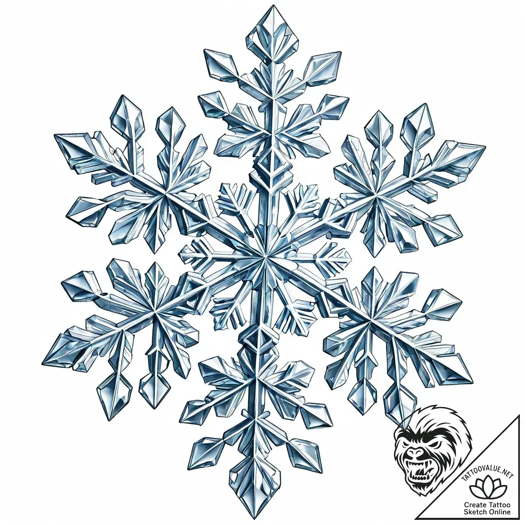 Snowflake under a microscope - style Jaeger Mini - tattoo sketch (10.11.2025 07:22)