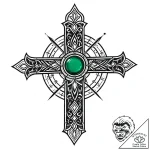 Emerald relic sealed in obsidian, tattoo draw… – style Jaeger Mini – tattoo sketch (10.11.2025 07:34)