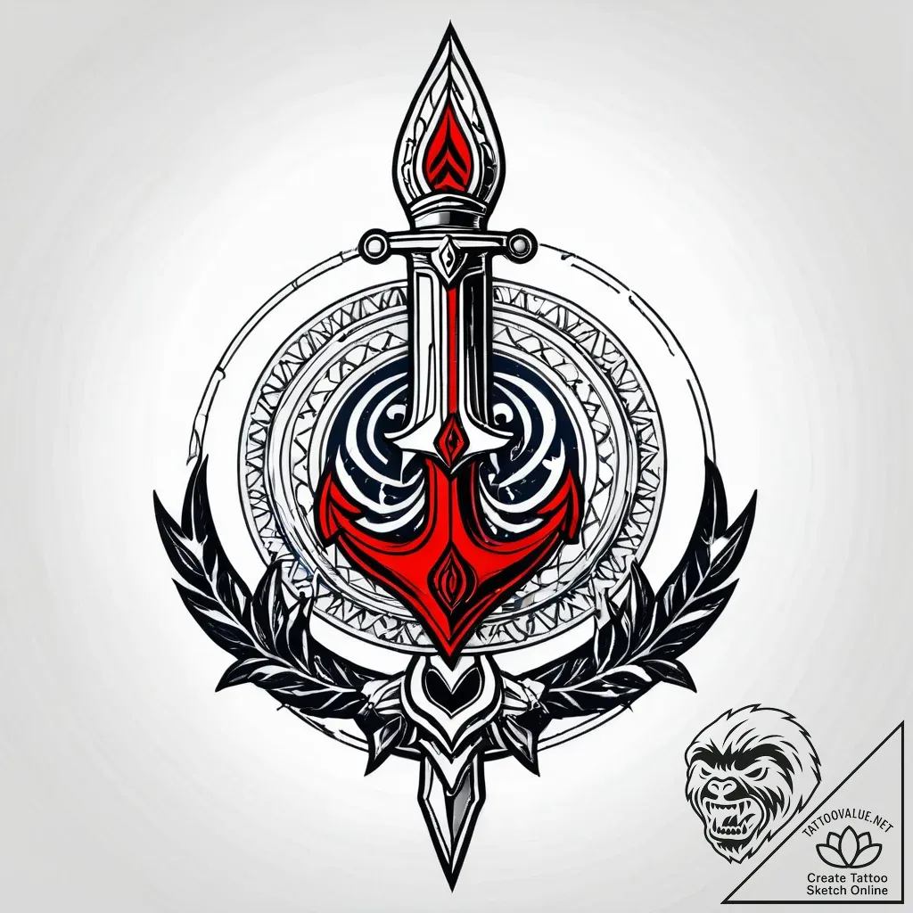 Navy seal trident symbol, sharp and menacing,... - style Jagger Old - tattoo sketch (10.11.2025 07:36)