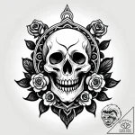 Kettledrum with spectral skin, tattoo sketch… – style Jagger Old – tattoo sketch (10.11.2025 08:01)