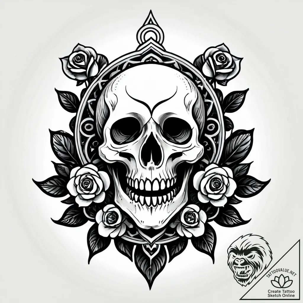 Kettledrum with spectral skin, tattoo sketch... - style Jagger Old - tattoo sketch (10.11.2025 08:01)