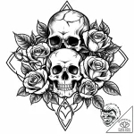 Rose hips, tattoo line art, on a clean white… – style Jaeger Mini – tattoo sketch (10.11.2025 08:10)