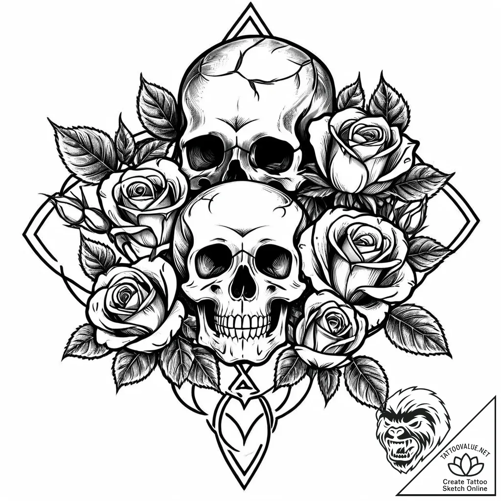 Rose hips, tattoo line art, on a clean white... - style Jaeger Mini - tattoo sketch (10.11.2025 08:10)