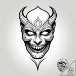 Opera mask with skeletal smile, artistic tatt… – style Jagger Old – tattoo sketch (10.11.2025 08:13)