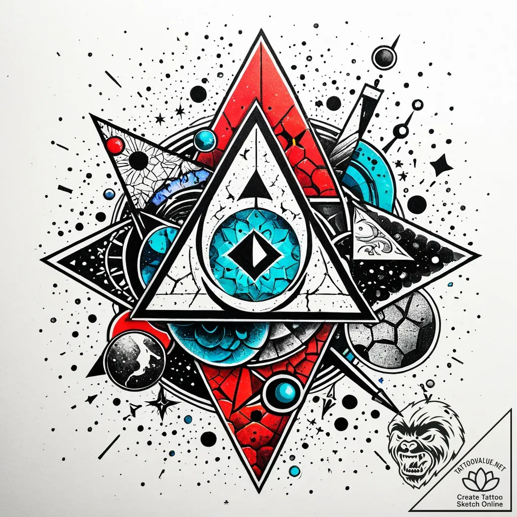 Alchemy symbols on cracked stone, tattoo line... - style Jaeger Simple - tattoo sketch (10.11.2025 08:18)