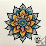 Kaleidoscope flower blooming in void, tattoo… – style Jagger Old – tattoo sketch (10.11.2025 08:27)