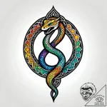 Knotwork serpent around celestial bloom, tatt… – style Jagger Old – tattoo sketch (10.11.2025 08:37)