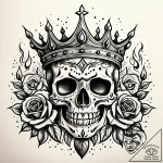 Ashen crown floating in flames, tattoo drawin… – style Jaeger Simple – tattoo sketch (10.11.2025 08:42)