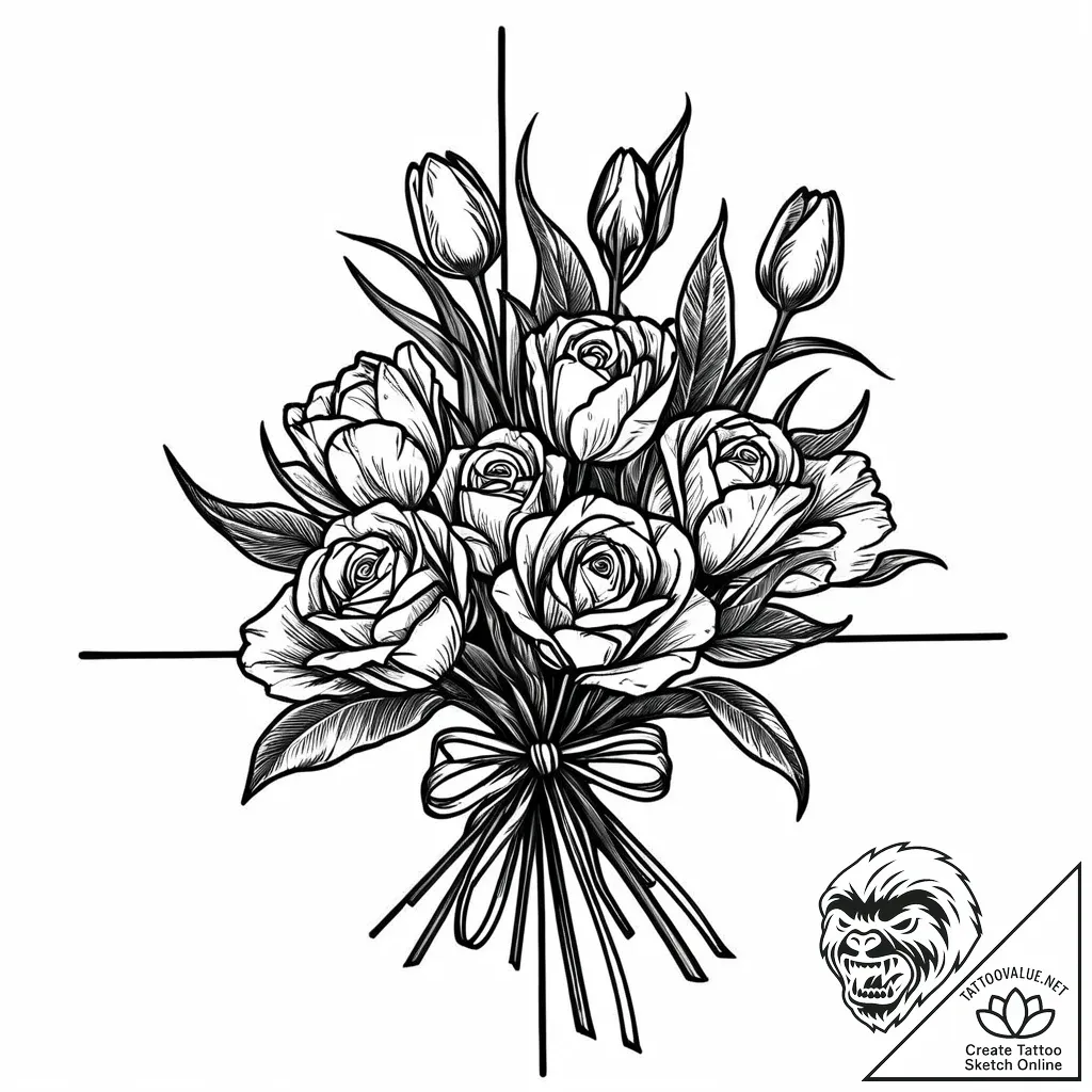 Tat tattoo sketch, floristвђ™s bouquet bloomi... - style Jaeger Mini - tattoo sketch (10.11.2025 08:46)