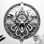 Kraken eye beneath frozen sea, ink illustrati… – style Jagger Old – tattoo sketch (10.11.2025 09:01)