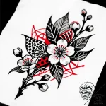 Flower, tattoo sketch design, highly detailed… – style Flux Inscriptions – tattoo sketch (10.11.2025 09:04)