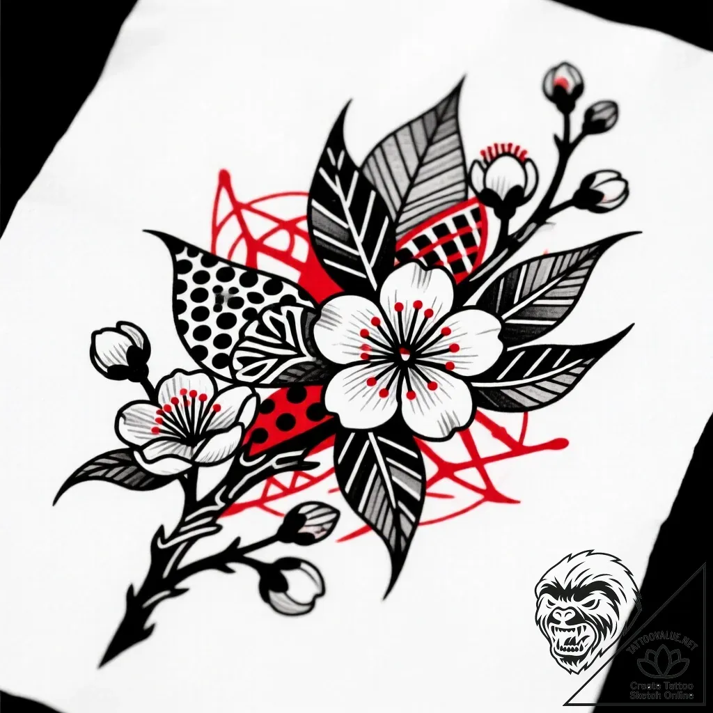 Flower, tattoo sketch design, highly detailed... - style Flux Inscriptions - tattoo sketch (10.11.2025 09:04)