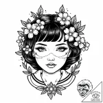 Cracked porcelain doll face with a single, pe… – style Jaeger Mini – tattoo sketch (10.11.2025 09:10)