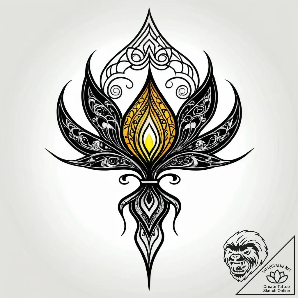 Tattoo sketch, yesss silhouette with neon glo... - style Jagger Old - tattoo sketch (10.11.2025 09:25)