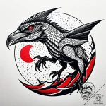 Raptor talon beneath shattered moon, tattoo l… – style Jaeger Simple – tattoo sketch (10.11.2025 09:31)