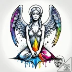 A weeping angel statue, ink illustration for… – style Jagger Old – tattoo sketch (10.11.2025 10:01)