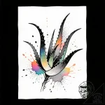 Aloe, tattoo flash sheet design, watercolor t… – style Flux Inscriptions – tattoo sketch (10.11.2025 10:16)