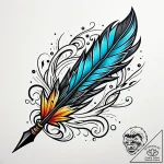 Obsidian quill writing in air, tattoo sketch… – style Jaeger Simple – tattoo sketch (10.11.2025 10:19)