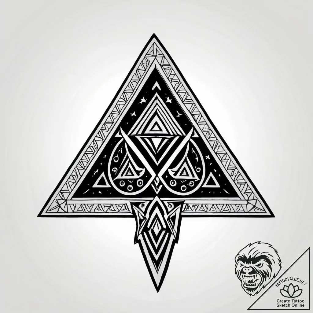 Triforce symbol from zelda, tattoo line art,... - style Jagger Old - tattoo sketch (10.11.2025 10:25)