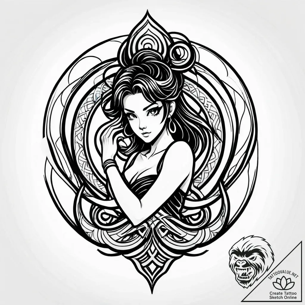 Tat tattoo sketch, anime lover with colorful... - style Jagger Old - tattoo sketch (10.11.2025 10:34)