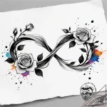 Infinity symbol woven from two different type… – style Flux Inscriptions – tattoo sketch (10.11.2025 10:37)