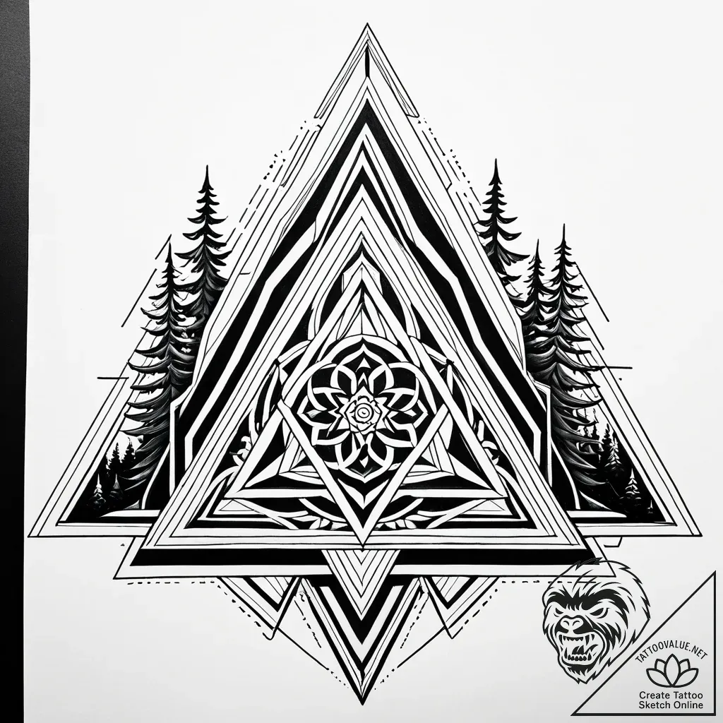 Avalanche crashing over forest, concept art f... - style Jaeger Simple - tattoo sketch (10.11.2025 10:40)