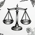 Measuring scale, perfectly balanced, tattoo f… – style Flux Inscriptions – tattoo sketch (10.11.2025 11:01)