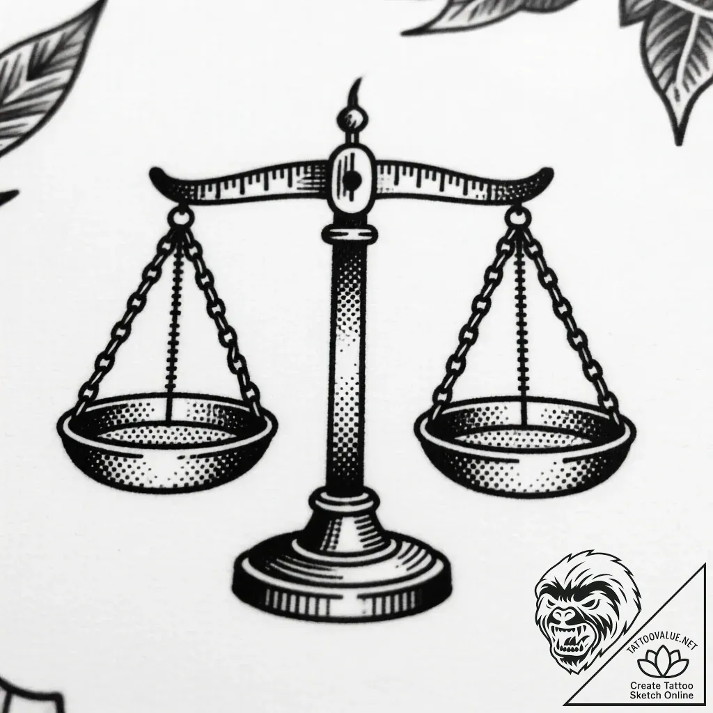 Measuring scale, perfectly balanced, tattoo f... - style Flux Inscriptions - tattoo sketch (10.11.2025 11:01)