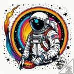 Astronaut gazing at black hole, ink illustrat… – style Jaeger Simple – tattoo sketch (10.11.2025 11:03)