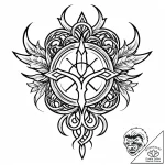 Leaf sigil carved in bone, tattoo sketch desi… – style Jaeger Mini – tattoo sketch (10.11.2025 11:06)
