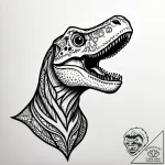 T-rex skeleton roaring at a meteor, tattoo fl… – style Jagger Old – tattoo sketch (10.11.2025 11:22)