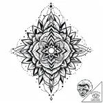 B, concept art for tattoo, stylized interpret… – style Jaeger Mini – tattoo sketch (10.11.2025 11:31)