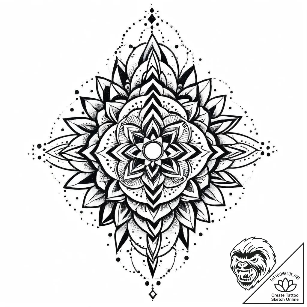 B, concept art for tattoo, stylized interpret... - style Jaeger Mini - tattoo sketch (10.11.2025 11:31)