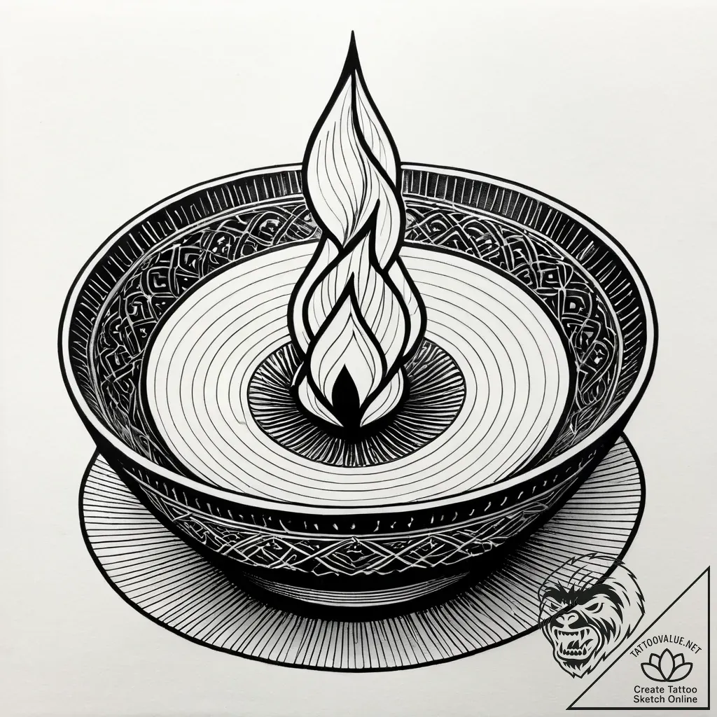 Kintsugi bowl bleeding golden light, tattoo l... - style Jagger Old - tattoo sketch (10.11.2025 11:34)