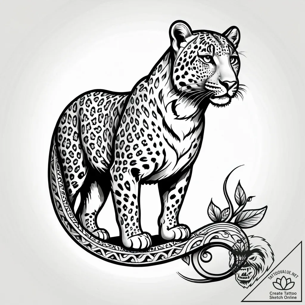 Leopard, tattoo flash sheet design, ornamenta... - style Jagger Old - tattoo sketch (10.11.2025 11:45)