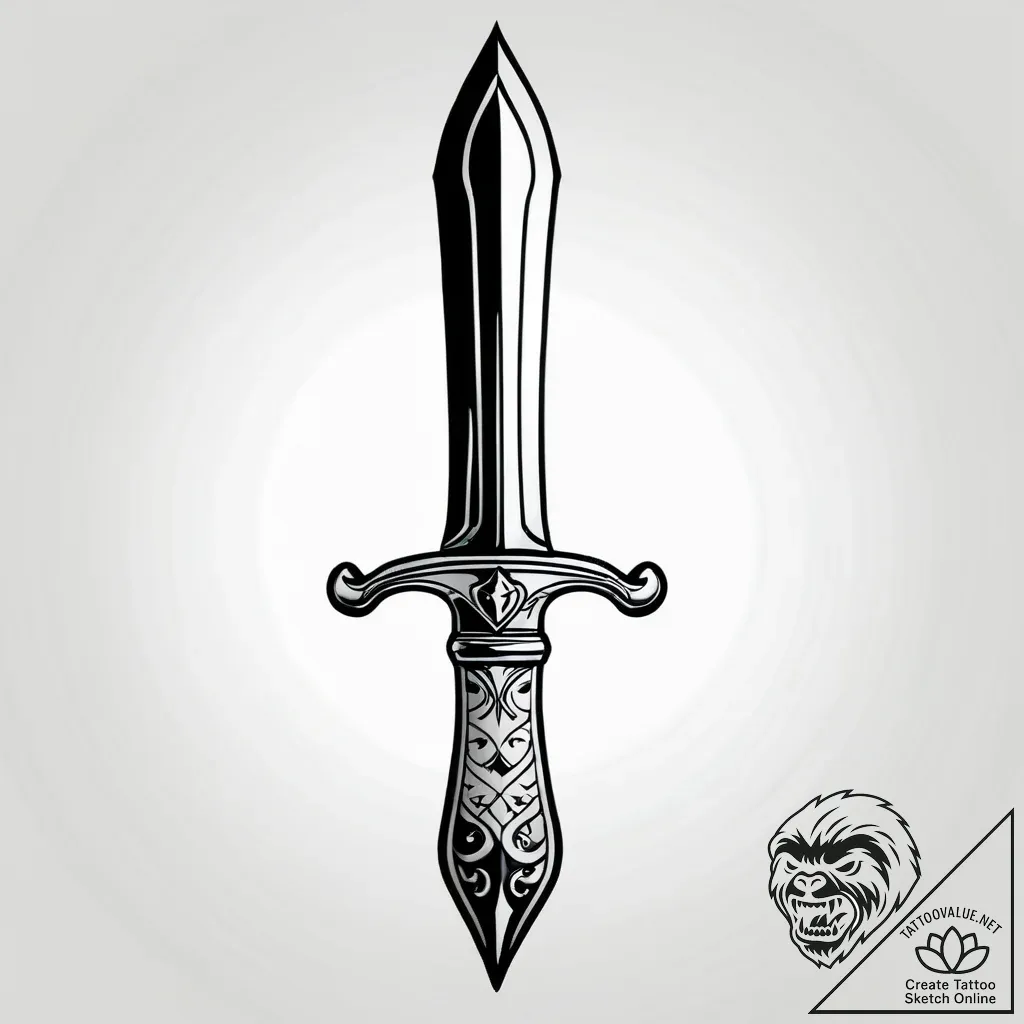 Ancient sword bleeding darkness, tattoo sketc... - style Jagger Old - tattoo sketch (10.11.2025 11:57)