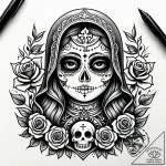 Nesting doll with layers of life, death, and… – style Jaeger Simple – tattoo sketch (10.11.2025 12:03)