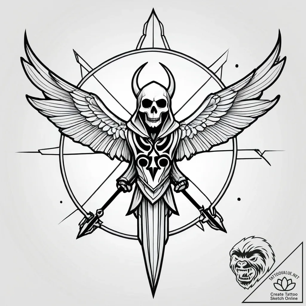 Reaper drone's targeting screen, locking onto... - style Jagger Old - tattoo sketch (10.11.2025 12:09)