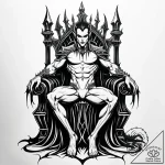Vampire lord on a gothic throne, looking bore… – style Jaeger Simple – tattoo sketch (10.11.2025 12:16)