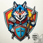 Tattoo sketch, astrid with wolf and shield, w… – style Jaeger Simple – tattoo sketch (10.11.2025 12:28)