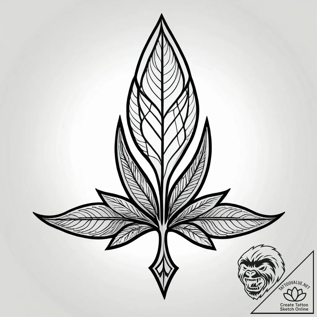 Leaf blade splitting stone, tattoo flash shee... - style Jagger Old - tattoo sketch (10.11.2025 12:34)