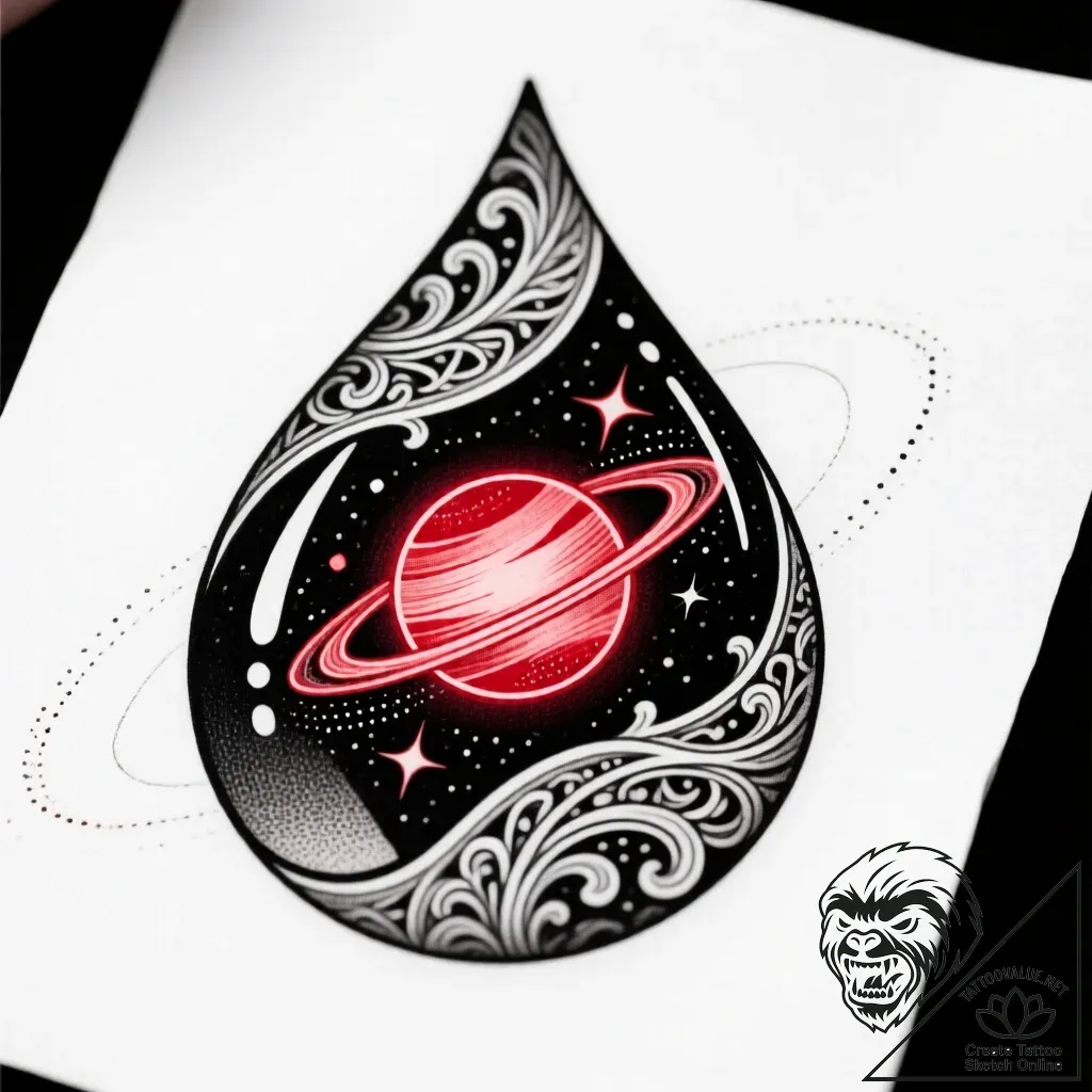 Universe contained within a single, perfect w... - style Flux Inscriptions - tattoo sketch (10.11.2025 12:37)
