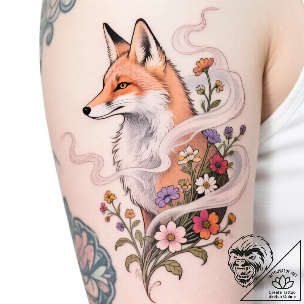 Tat tattoo sketch, surrealistic animal morphi... - style Flux Inscriptions - tattoo sketch (10.11.2025 13:01)