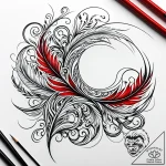 A single feather turning into birds, tattoo d… – style Jaeger Simple – tattoo sketch (10.11.2025 13:04)