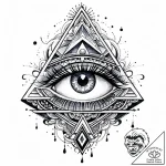 Pyramid eye watching from void, artistic tatt… – style Jaeger Mini – tattoo sketch (10.11.2025 13:30)
