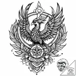 Phoenix, tattoo flash sheet design, clear ima… – style Jaeger Mini – tattoo sketch (10.11.2025 13:43)