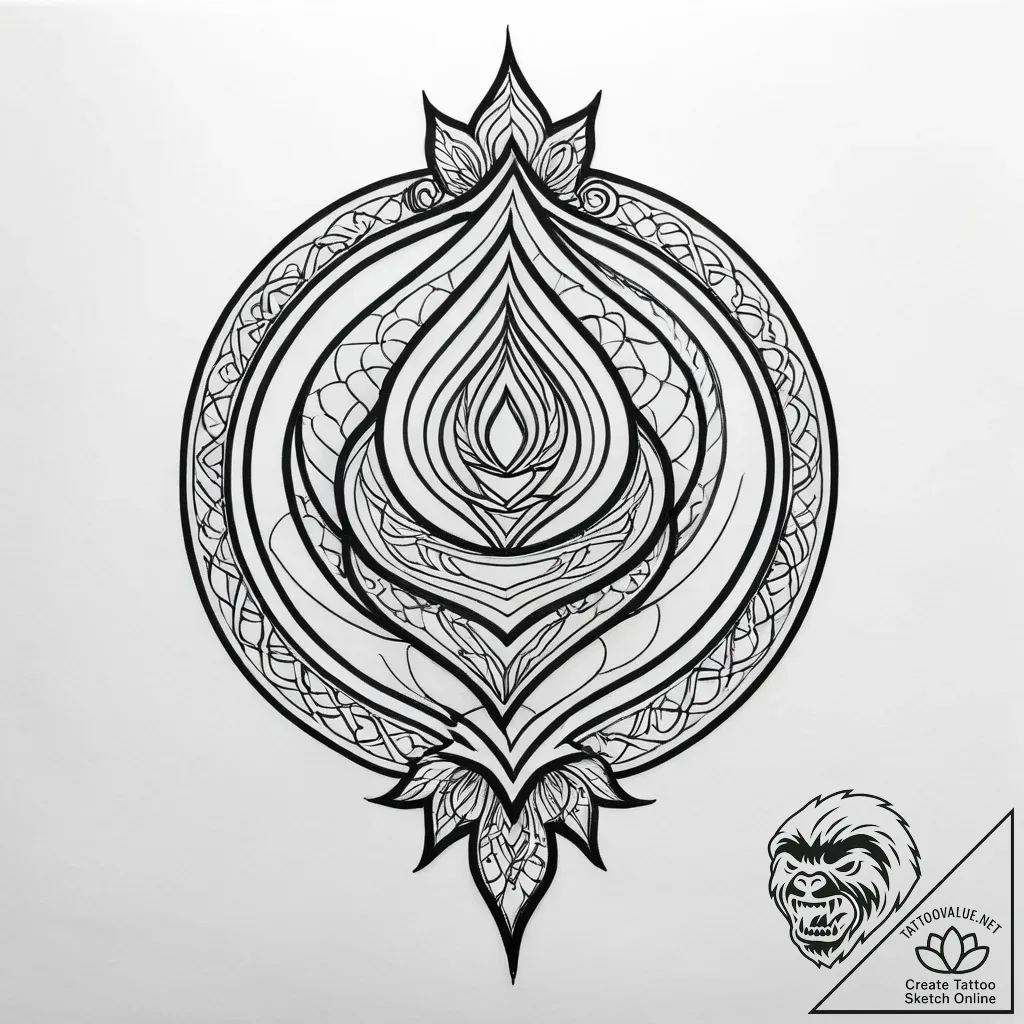 Kimono swirling through void, tattoo drawing... - style Jagger Old - tattoo sketch (10.11.2025 13:58)