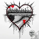 Glass heart being shattered by a sound wave,… – style Jaeger Mini – tattoo sketch (10.11.2025 14:18)