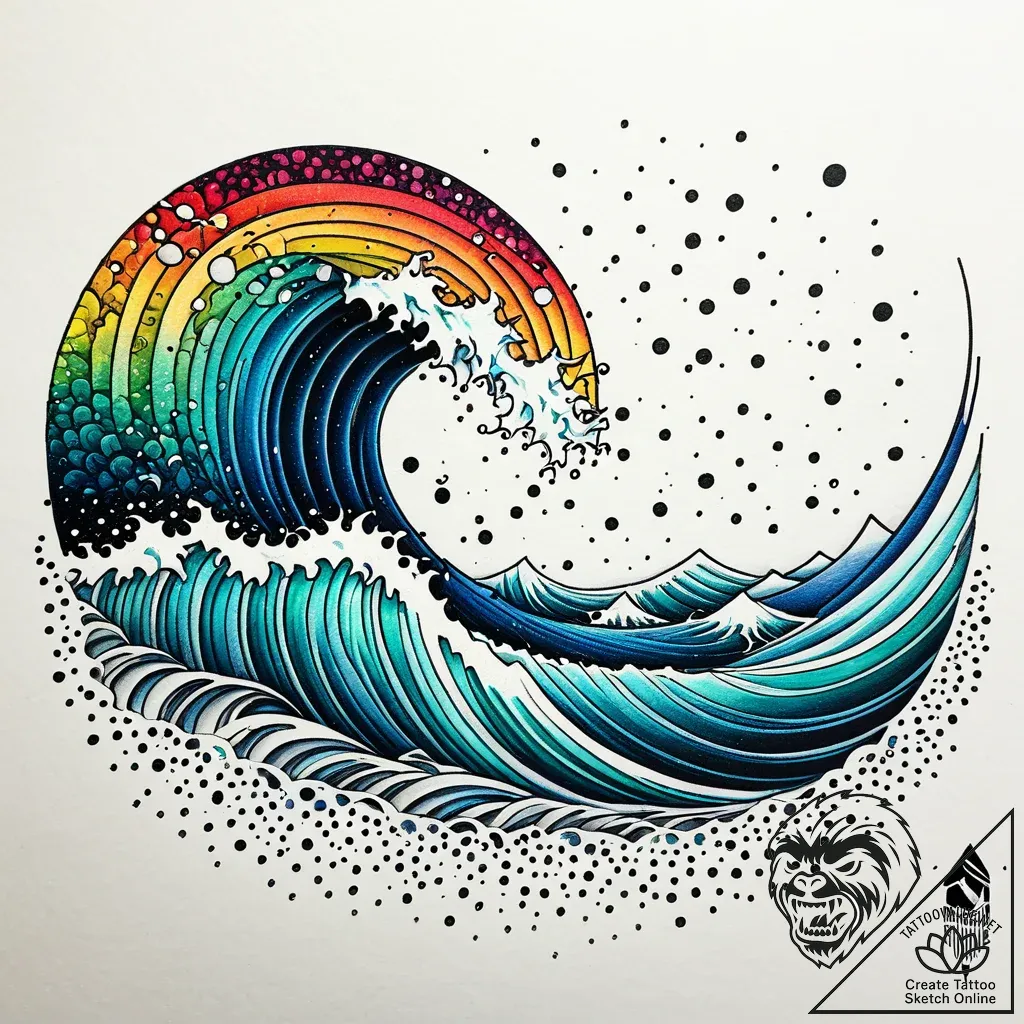 Tat tattoo sketch, abstract sound waves blend... - style Jaeger Simple - tattoo sketch (10.11.2025 14:40)