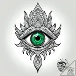 Emerald eye in skeletal hand, tattoo sketch d… – style Jagger Old – tattoo sketch (10.11.2025 14:58)
